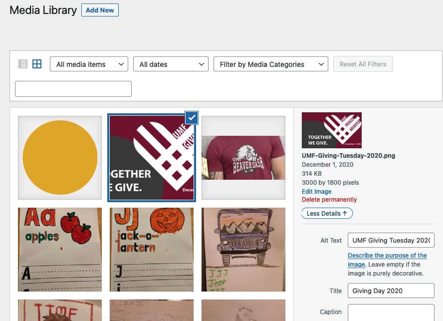 WordPress Media Library WordPress Media Library