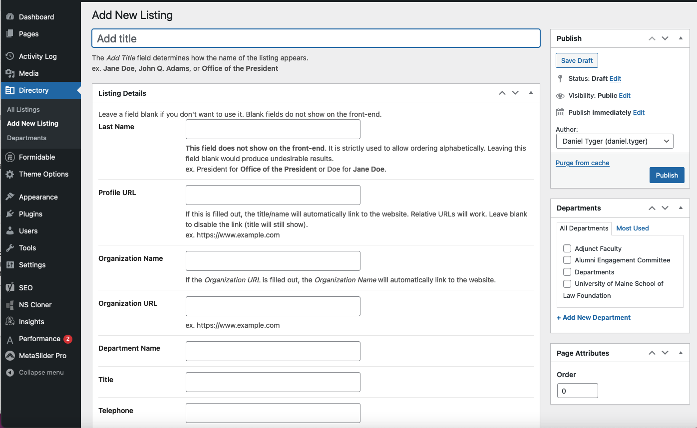 Add Directory Listing Entry Add Directory Listing Entry