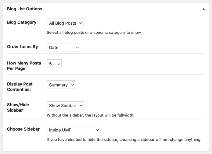 Blog List Page Template Options Blog List Page Template Options
