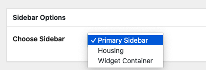 Choose Sidebar Choose Sidebar