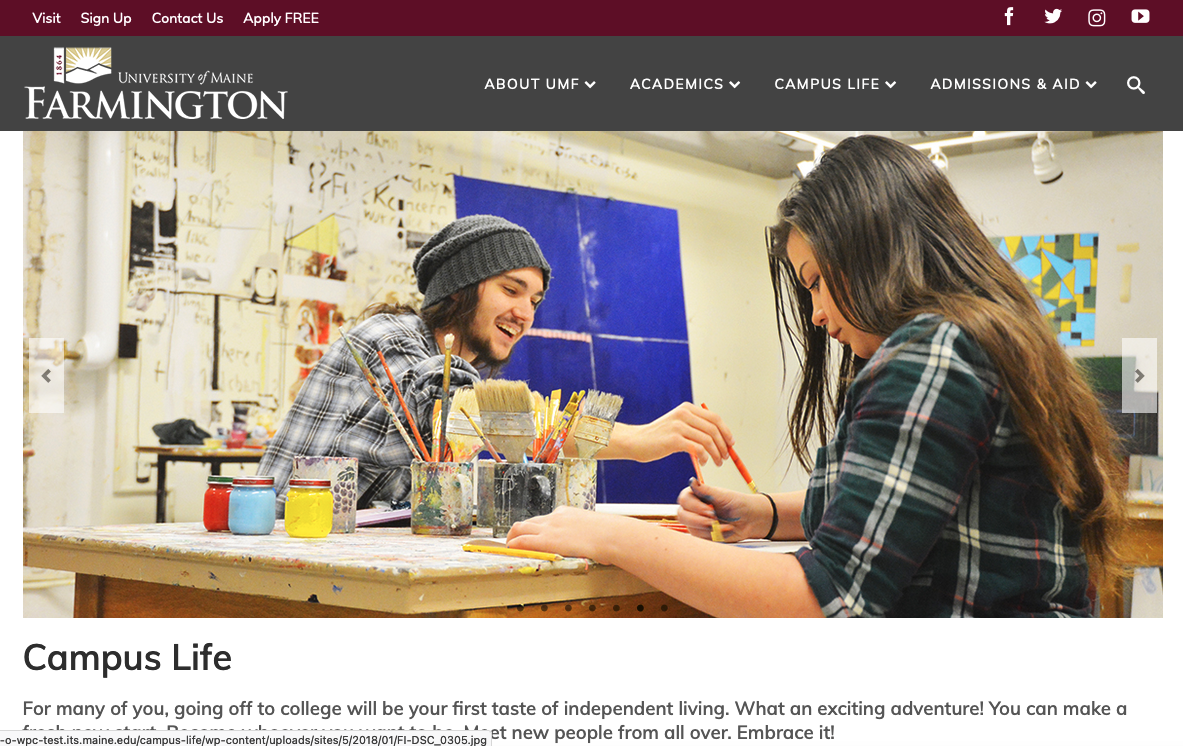 Feature Slideshow example from UMF Feature Slideshow example from UMF