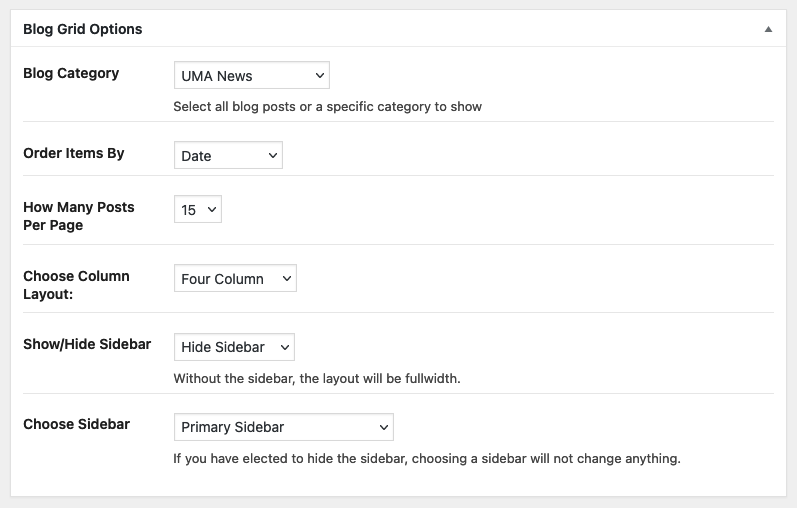 Blog Grid Template Options Blog Grid Template Options