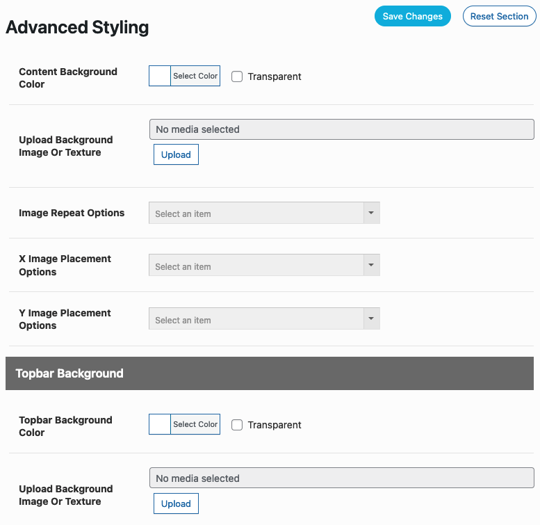 Advanced Styles - Backgrounds Advanced Styles - Backgrounds