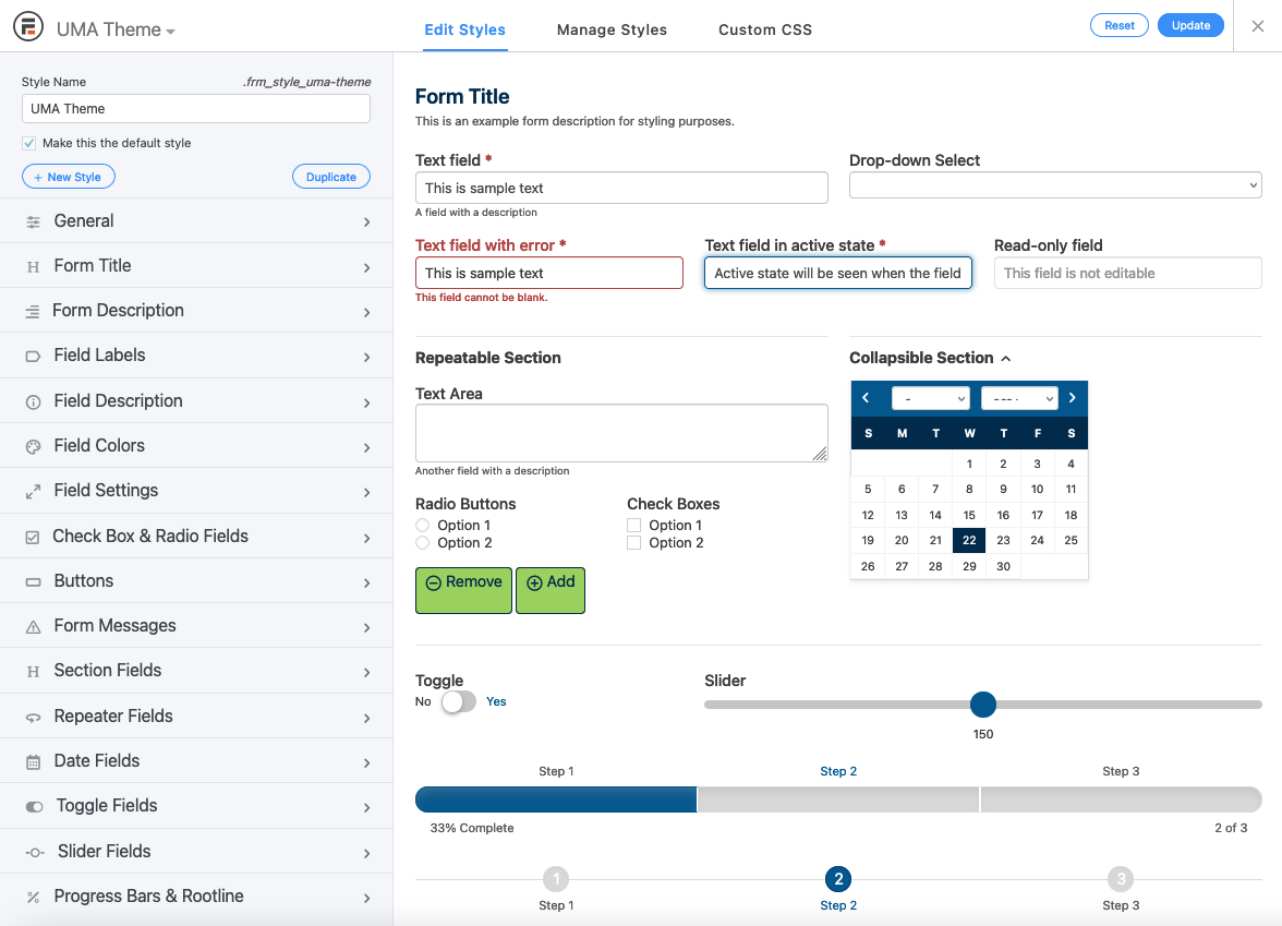 Styles Manager Options Styles Manager Options
