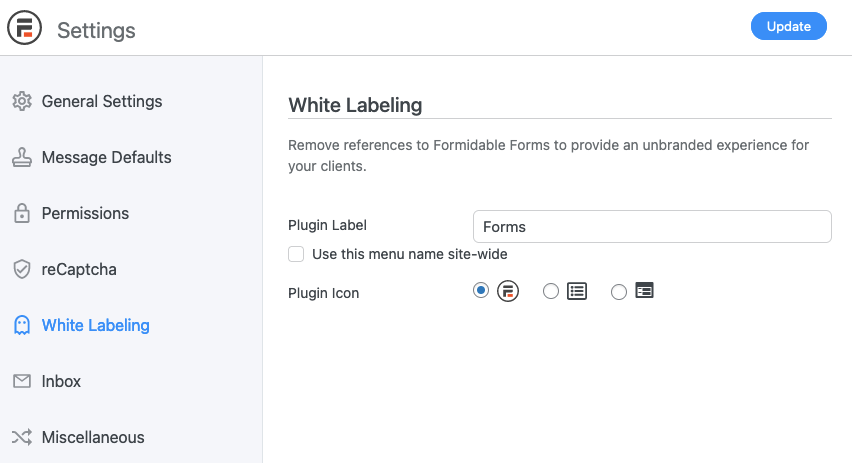 White Label Global Setting White Label Global Setting