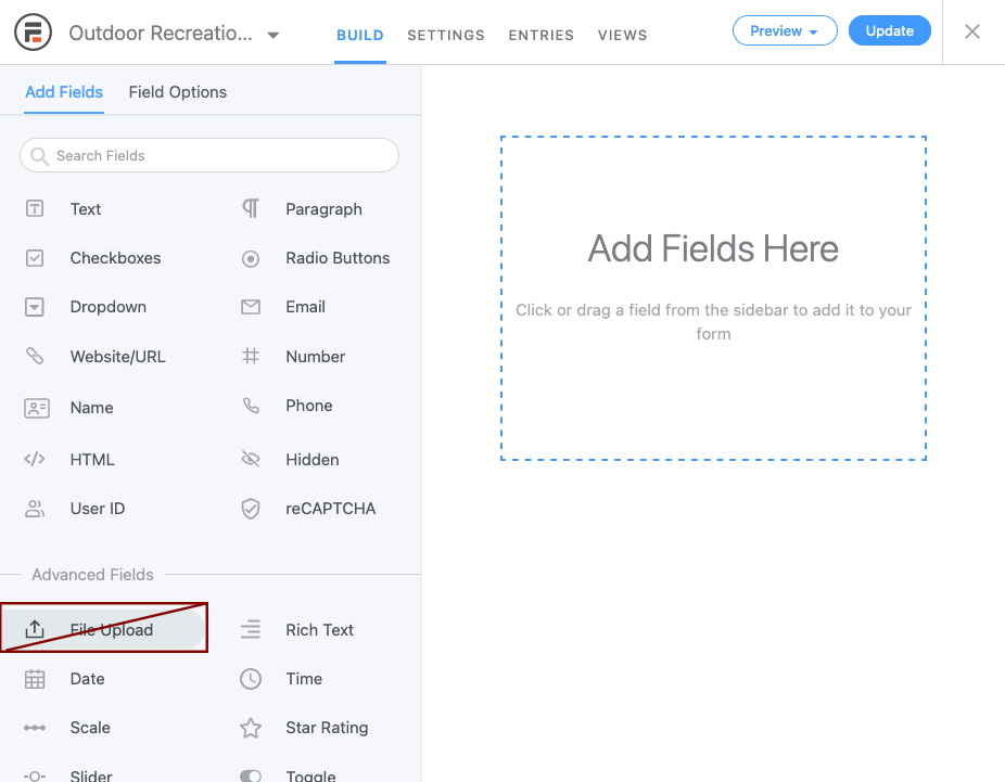 Form Builder Canvas Form Builder Canvas